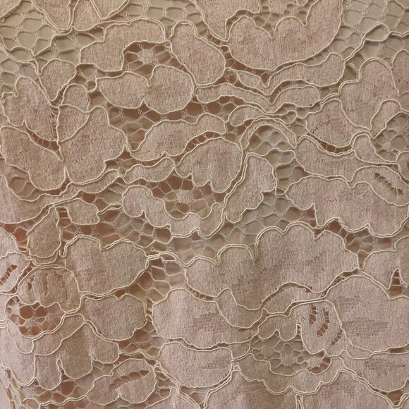 Vince Camuto Womens Sz 6 Lace Floral Flared Bell Sleeves Pink Peachy Shift Dress - Picture 5 of 12